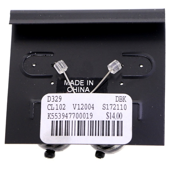 Striped Dangle Earrings White & Black NWT - Picture 2 of 3